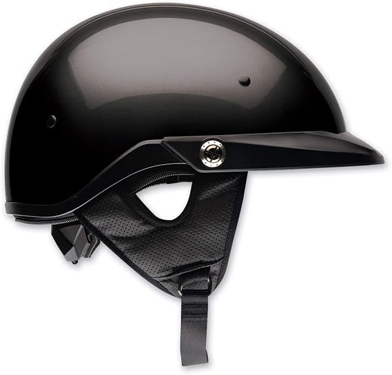 BELL Pit Boss Motorcycle Half Helmet - Black, X-Small/Small | Low profile motorcycle half helmet with proprietary aramid, carbon fiber, and fiberglass shell for lightweight strength