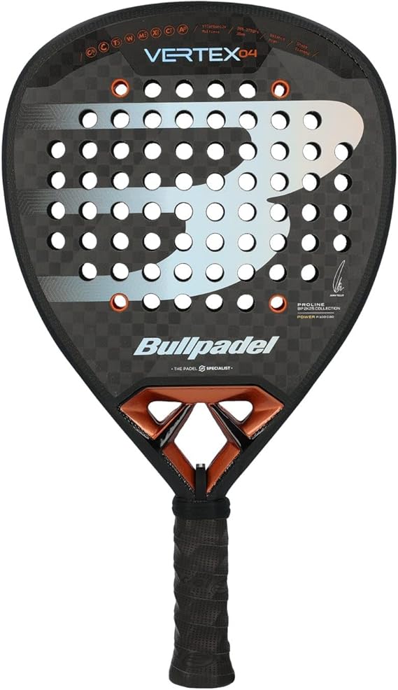 BULLPADEL Padel Racket VERTEX 04 2025 | Professional Diamond Shape Pala Padel | Xtend Carbon 12K & MultiEva Core | Curvaktiv & Air Power Frame Technology | High Power & Control | Vibradrive System