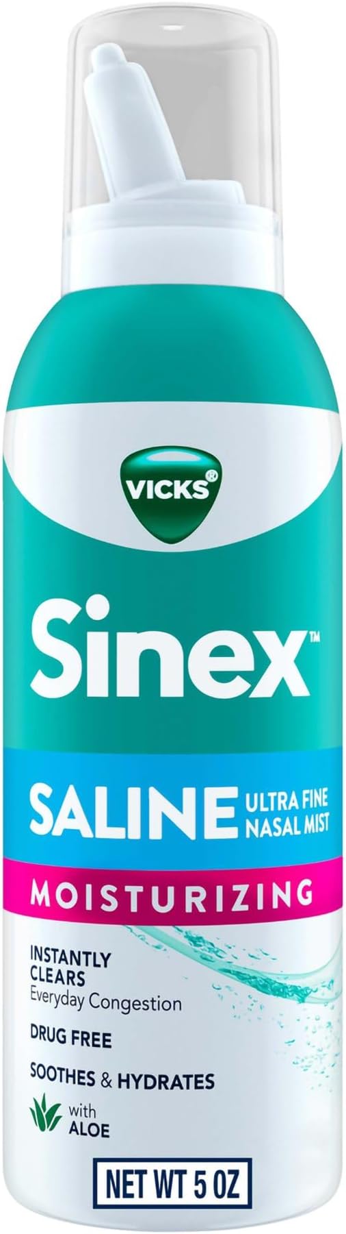 Vicks SinexTM Moisturizing Saline Ultra Fine Nasal Mist with Aloe