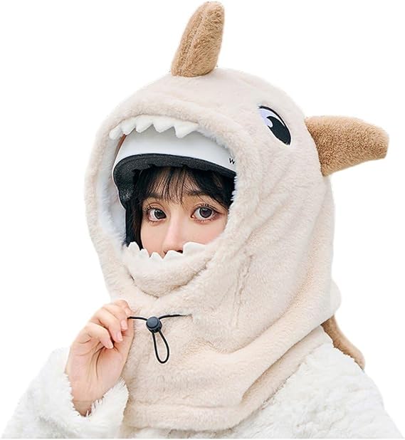 Shark Helmet Cover Cartoon Neck Warmer Skiing Head Warmer Winter Costume Accessories for Outdoor Sport Activities
