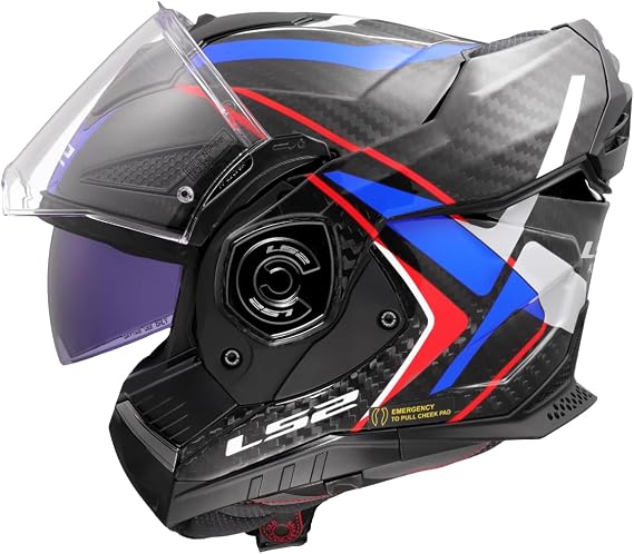 LS2, Modularer Motorradhelm ADVANT X CARBON FUTURE II Gloss White Blue
