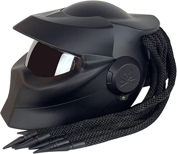 Motorcycle Flip Forward Visor Helmet Full Face Helmet with Braids and Warning Lights Suitable for Men and Women Cruiser Choppers DOT/ECE Approved Personalized Motorcycle Helmet