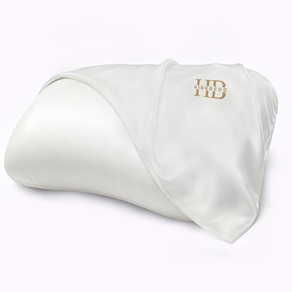 HighBeds Cervical Neck Pillowcase-White-2-Pack