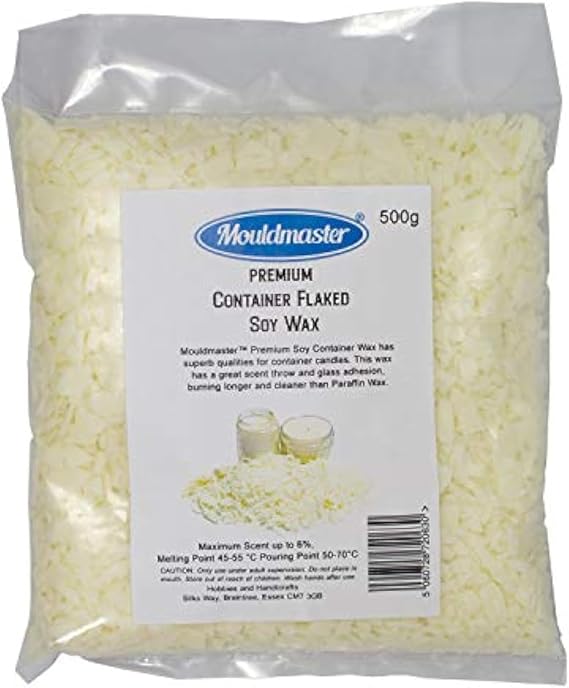 Mouldmaster Premium Container Soy Wax Flaked 500g, MP02, Off-White/Light Yellow