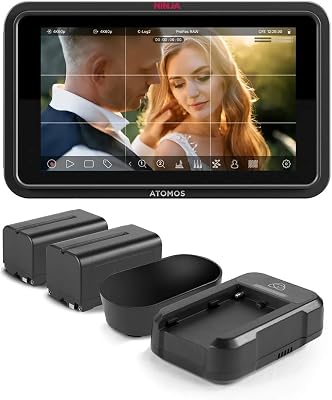 Atomos Ninja TX GO 5.2 Full HD Touchscreen Wi-Fi HDR On-Camera MonitorRecorder, Bundle with Universal Power Kit