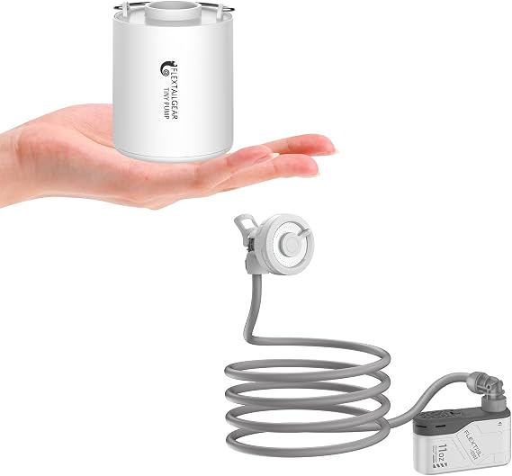 FLEXTAILGEAR Tiny Pump Portable Air Pump & FLEXTAILGEAR MAX Shower Portable Shower for Camping