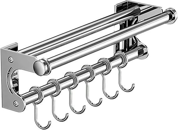 Kitchen Utensil Hanger, Wall Mounted Kitchen Utensil Holder, Stainless Steel Cutter Organizer with Hooks | Wall Mounted Kitchen Utensil Stand, Wall Mounted Dish Stand, Kitchen Utensil Hanger Cutter,