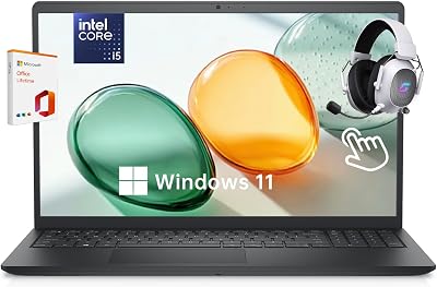 Dell Inspiron 15 Laptop Computer, 15.6 FHD Anti-Glare Laptop Touchscreen, Lifetime MS Office Windows 11 HomeCopilot AI, 13th Intel Core i5-1334U, 32GB RAM 1TB, WiFi 6, wMytrix Accessory