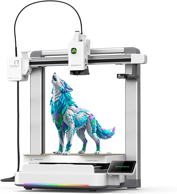 Creality SPARKX i7 3D Printer with AI Camera Monitoring, Auto Leveling, Quiet High-Speed Desktop Printing, Easy Setup, Direct Drive Extruder, WiFi Connectivity, 260260255mm Build Volume