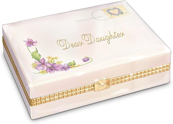 The Bradford Exchange Dear Daughter Postal Letter Themed Heirloom Porcelain Music Box Plays Melody Beautiful Dreamer 5"-Inches