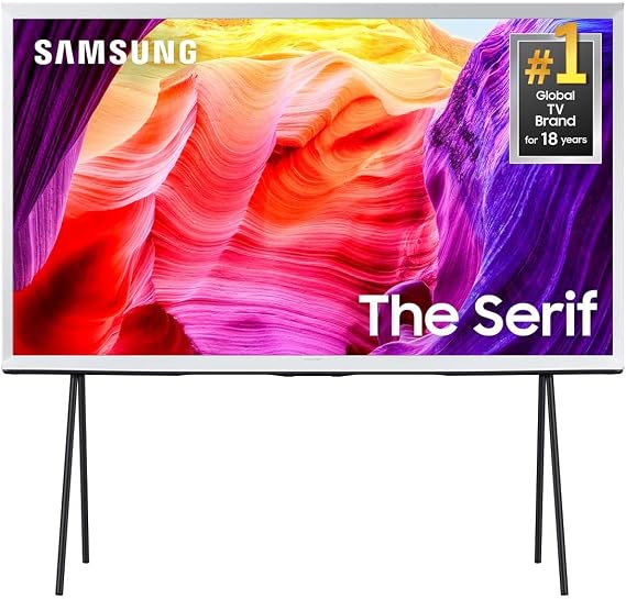 Samsung 65-Inch Class QLED 4K The Serif LS01D Series Quantum HDR Smart TV with 360 L-Shape Design, Anti-Reflection Matte Display, Detachable Easel Stand, Alexa Built-in (QN65LS01D, 2024 Model)