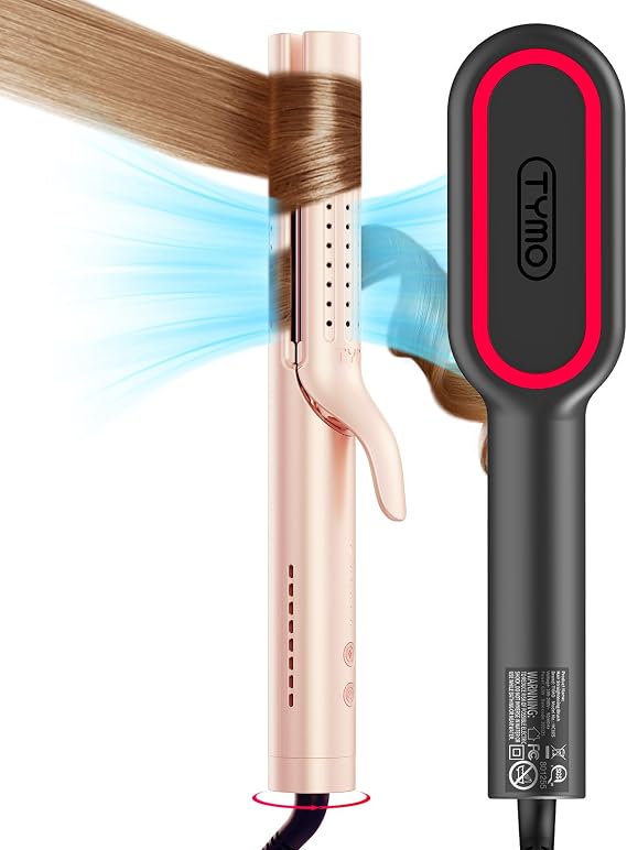 Upgraded TYMO Airflow Curling Iron + Hair Straightener Brush