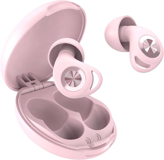 Ear Plugs for Sleeping Noise Cancelling, Ultra-Soft Silicone Ear Plugs for Sleep, 45dB Reusable Noise Cancelling Ear Plug Hearing Protection for Study/Work/Concert, EarPlugs with Case & 8 Eartips Pink