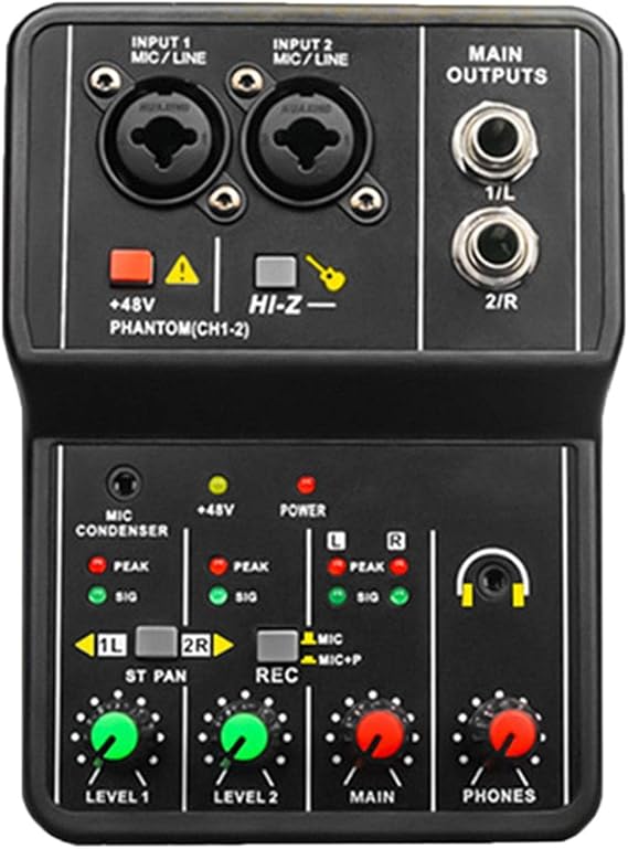 USB Audio Interface 16-bit/49 KHz Audio Mixer Console Interface for Recording