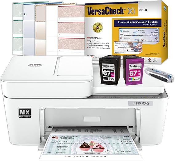 VersaCheck 4155 MXQ MICR All-in-One Color Check Printer and VersaCheck Gold Check Printing Software (Windows) Bundle
