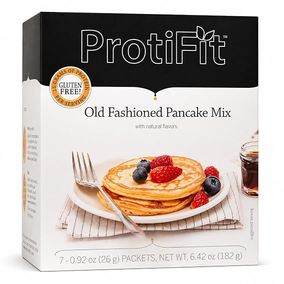 PROTIFIT - High Protein Pancake Mix, 15g Protein, Low Calories, Low Sugar, Gluten Free, 7 Servings Per Box (Old Fashioned)