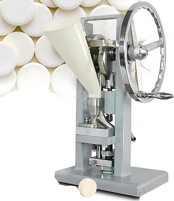 Hand-Crank Powder Tablet Press, Medicine Powder Tablet Press, Candy Sugar Pill Tablet Press Machine Lab Use Manual Tablet Press 15000 Pa 0-6mm Thickness Adjustable Pill Tablet Press Machine