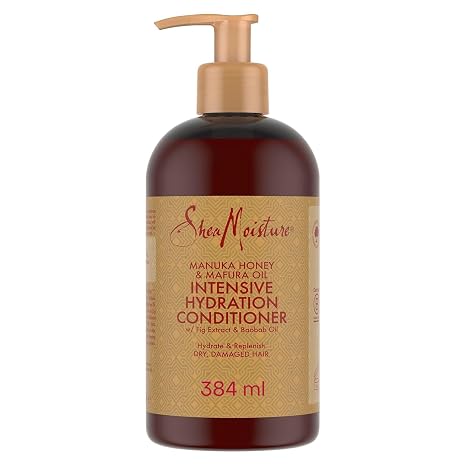 SheaMoisture Intensive Hydration Conditioner with Manuka Honey & Mafura Oil - Sulphate Free Hair Conditioner with Baobab Oil & Shea Butter for Dry and Damaged Hair - 1 x 384 ml