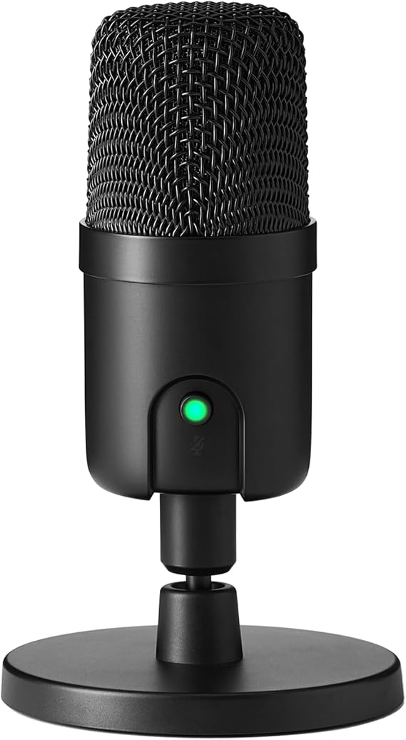 Amazon Basics Condenser Microphone for PC, Cardioid Pickup, USB Mic for Streaming, Recording, and Podcasting, 360 Adjustable Stand, Plug and Play, 5.8" x 3.4", Black