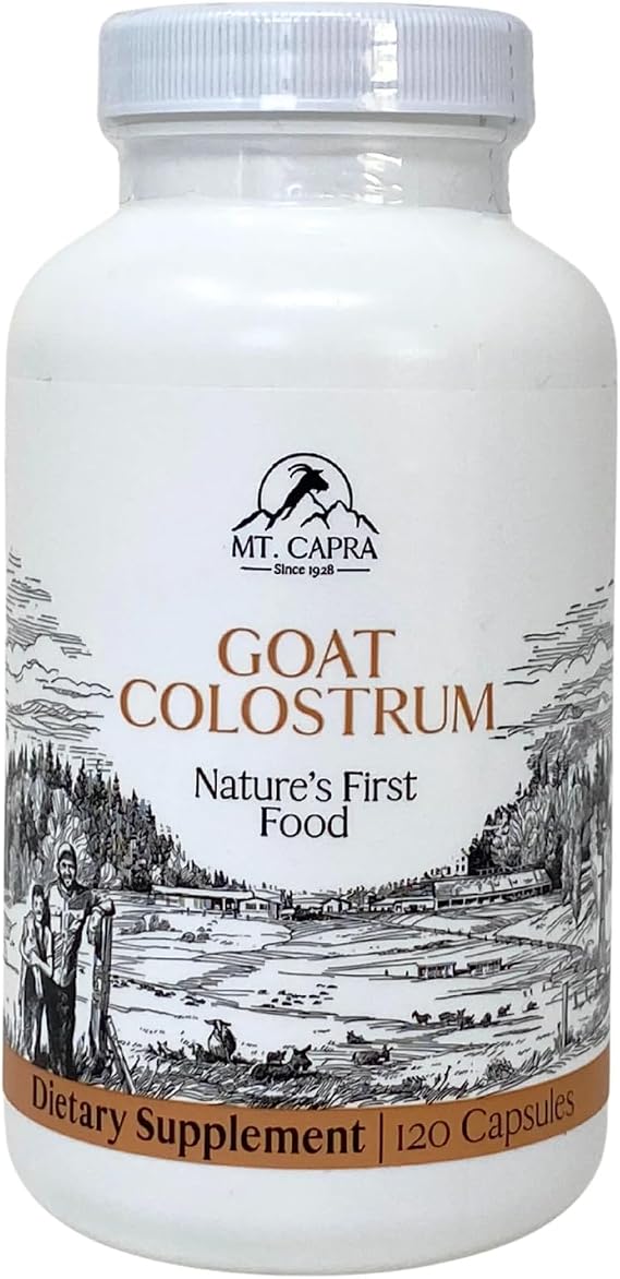 Mt. Capra Goat Colostrum | for Healthy Immune System, Gut, and Athletic Performance | Grass-Fed, High in Immunoglobulins | 30 Servings - 120 Capsules