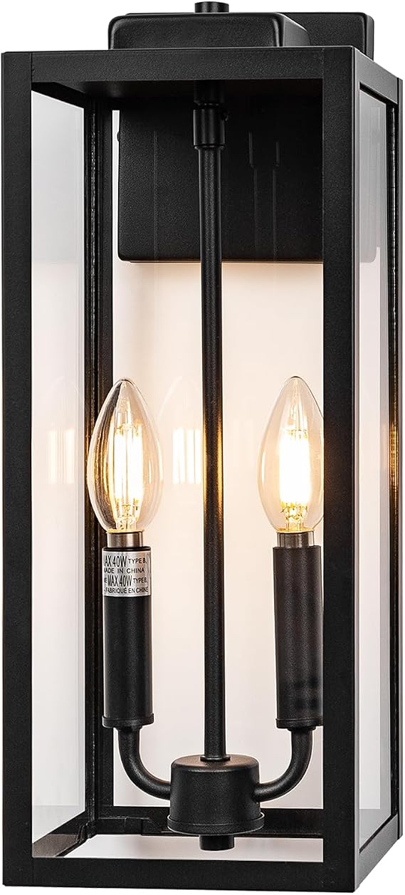 Exterior Light Fixture 16 Large Clear Tempered Glass 1-Pack