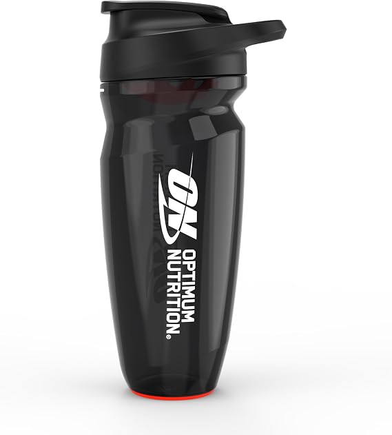 Optimum Nutrition Opti-Lock Shaker Bottle, Leak Proof, 23 Oz, Black | Opti-Lock Shaker Bottle, 700 mL Capacity, Leak-Proof Seal, Secure Lid, Flip Cap, Snap-Fit Agitator, BPA & DEHP Free,