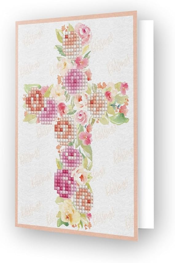 DIAMOND DOTZ Blessings Diamond Painting Card Kit Handmade Greeting Craft | Sparkling Gem Facets, Complete Starter Set, Fun Relaxing Project, Includes Envelope, Great for Beginners, Easy Peel and Place