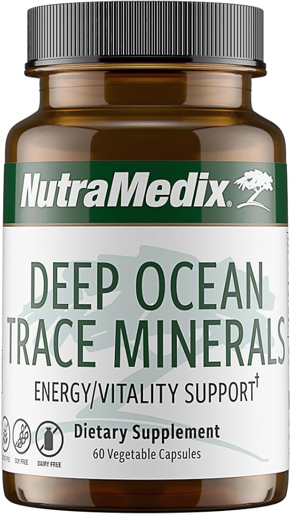 NutraMedix Deep Ocean Trace Minerals 1,000mg - Mineral & Energy Supplements - Magnesium, Zinc, Potassium, Boron, Phosphorus & Manganese - Electrolyte Support (60 Capsules)
