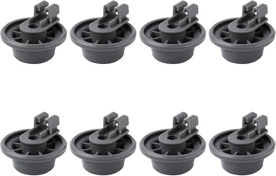 8pcs 611475 Dishwasher Lower Rack Wheel, Dishwasher Rack Parts Replacement 1559847, AH8727387, bsh-00611475, AH3477735 (Gray)
