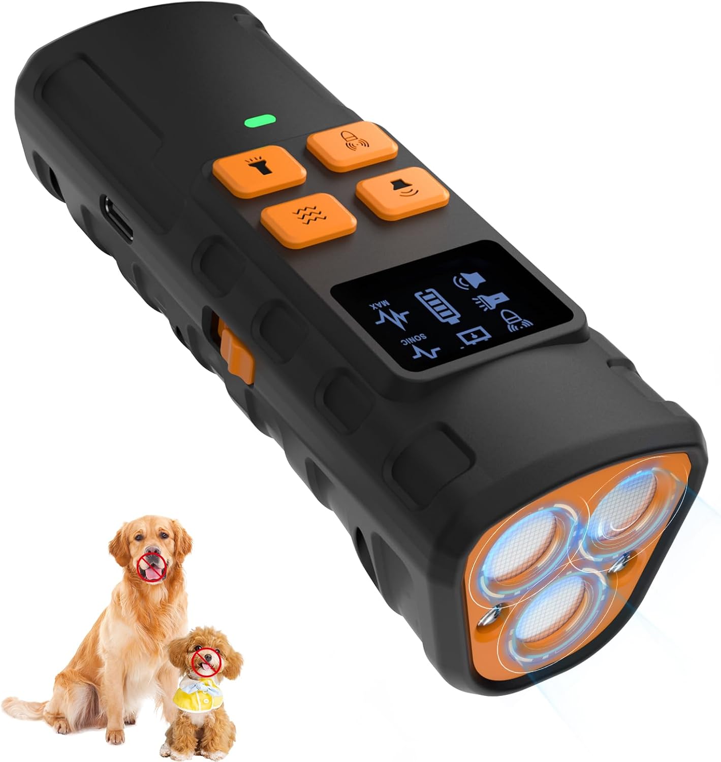 Dog Bark Deterrent Device, 3X Ultrasonic Anti Barking Device for Dogs, 2600 mAh Rechargeable Barkshield for Dog, 4 Adjustable Modes, Safe for Dogs and Humans, Anti Bark Tool for All Dogs