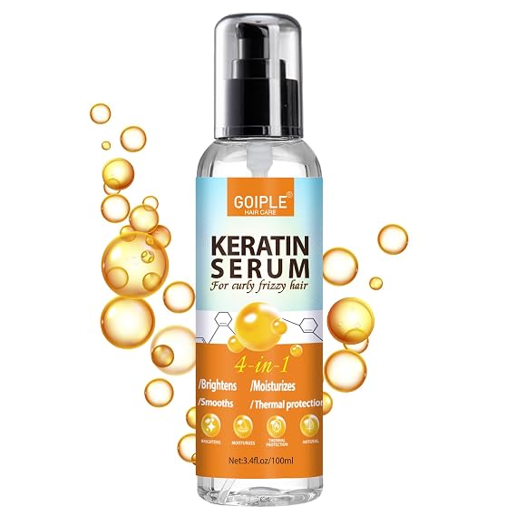 WOZUTUNT Keratin Hair Serum for - Heat Protectant with Castor Oil Treatment for Frizzy, Dry & Damaged Hair - Nourishes and Repairs Hair for Shine and Softness