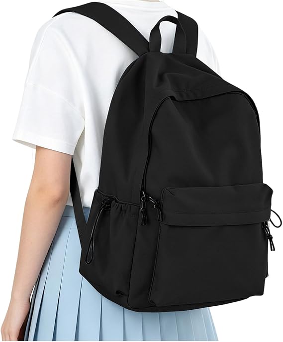 HYC00 School Backpack Womens Secondary Causal Travel High School Bags for Teenage Girls Boys 14 Inch Laptop Backpack Rucksack Bag for Women College Bags Water Resistant Bookbag Work Back Pack,A1-Black