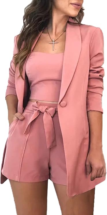 HuiSiFang Womens Suits Dressy Office Business Casual Outfits 3 Piece Set