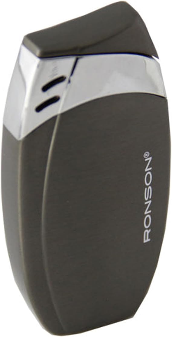 Ronson Lady Carla tear drop gas lighter grey with soft flame, Gray, RL13013grey