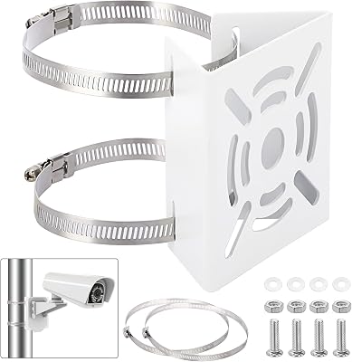 Sumnacon Camera Pole Mount Bracket-Stainless Steel Pole Mount Adapter Bracket with Loops,Sturdy Camera Mount Bracket for Pole Post,Universal Pole Mount Bracket for CCTV Security Camera Ptz Dome