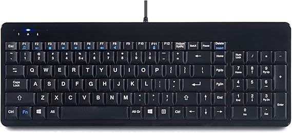 Perixx PERIBOARD-220H, Wired Compact USB Keyboard with 2 Hubs - Build-in Numeric Keypad - Black - US English