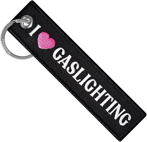 MotoLoot Keychain for Motorcycles, Scooters, Cars and Gifts (I Love Gaslighting)