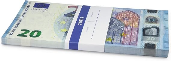 Litfax GmbH €20 Euro banknote approx. 175 x 91 mm banded Pack of 75 (10 packs)