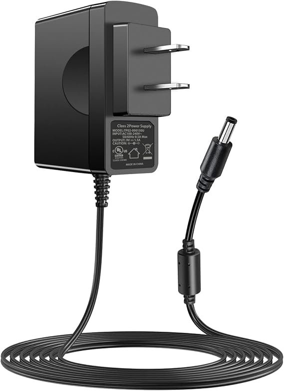Guitar Pedal Power Supply, 9V 1A Adapter with Center Negative DC Plug. | fit for Boss Pedals Board PSA Series, Casio Keyboard WK LK CTK, Replacement for Boss PSA-100 PSA-120 AD-5 Power Cord.