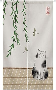 Ofat Home Japanese Noren Doorway Curtain Tapestry for Wall Hanging Navy Blue Fuji Painting 33.5"x 59" for Kitchen Partition Bedroom Bathroom Door Decor