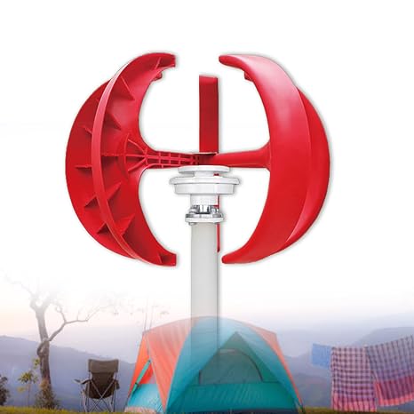 Efficient 600W 24V Vertical Axis Wind Turbine Generator Kit with 5 Blades, 12V/24V Lantern Wind Power System, 100W/600W Output for Home Use