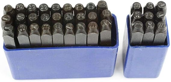 Letter & Number Stamp Set 36pcs (A-Z & 0-9) Industrial Grade Hardened Carbon Steel Metal Punch Set - 1/16 (1.5MM) Characters - Perfect for Imprinting Metal, Wood, Plastic, Leather, and More!