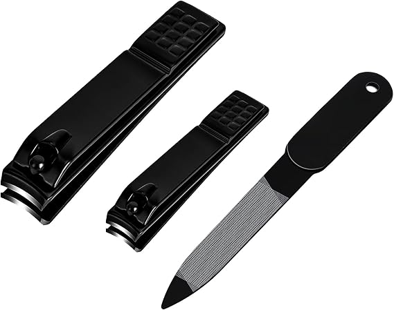 Aogeili Wide Jaw Steel Clippers w/Nail File for Thick Toenail & Fingernail