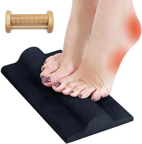 glitz Plantar Fasciitis Relief Pad with Foot Roller, Fascia Stretcher Toe Stretcher for Heel Spurs, Achilles Tendonitis, Tight Calves & Foot Drop