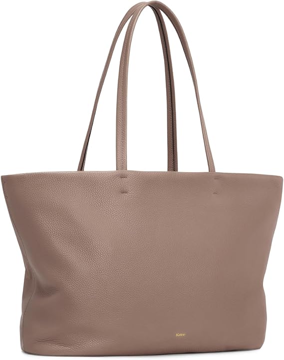 Kattee Genuine Leather Tote Bags for Women 2026, Soft Shoulder Purses and Handbags Zipper Totes Extra Large Travel Work