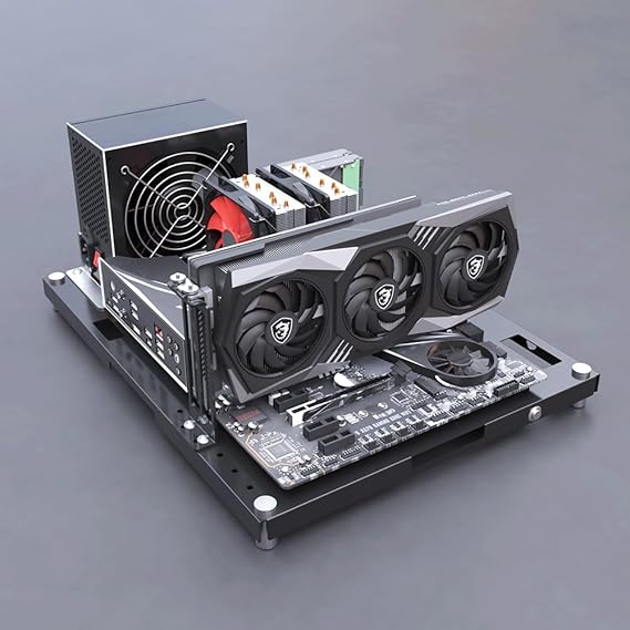 DIY Open Frame PC Case – Test Bench Chassis for ATX/M-ATX/ITX Motherboards, Stackable Mining Rig & Desktop Open Air Computer Case (Standard)