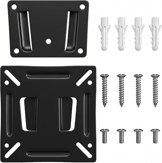 14-27 Inch Monitor Wall Mount for Caravan Motorhome Camper Van Small TV Wall Bracket for LED/LCD/OLED/Plasma Screens TV up to 30lbs Ultra Slim Fixed VESA Mount 75x75 100x100 Replacement Stand