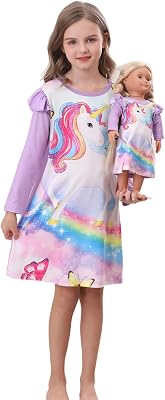 Bow Dream Toddler Girls Dress and Matching American Girl Doll Clothes for Girls Party Birthday