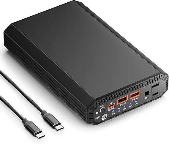 Laptop Power Bank with 120W AC Outlet, 98Wh/27000mAh Portable Charger 65W PD USB C Fast Charging Laptop Battery Bank for iPhone Series, MacBook, Dell, Samsung and More