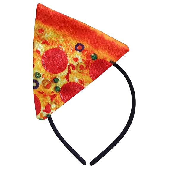 FRCOLOR Pizza Hairband - Halloween Party Headband for Girls and Boys, Unique Pizza Hair Hoops Costume Accessory, Orange, One Size, HAIRBAND